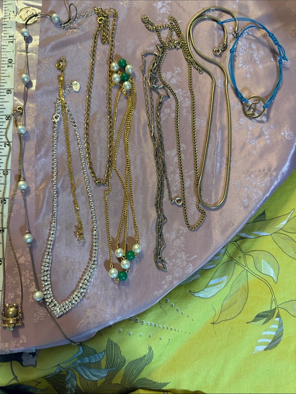 A lot of inexpensive necklaces
